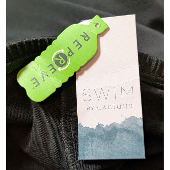 NWT Swim by CACIQUE Size 22 Black Swim Skirt Built In Briefs Stretch - Picture 5 of 9